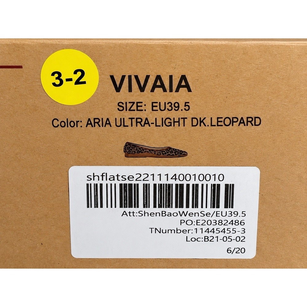 VIVAIA Aria Ultra-Light Leopard Print Pointed Toe Flats EU 39.5 US 8.5 New - Picture 5 of 6